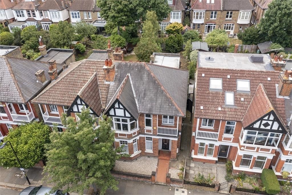 Aerial view of original Victorian property before conversion works