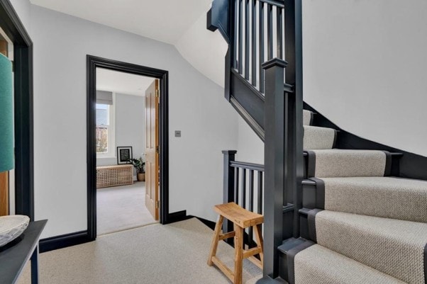 Salisbury Road — staircase landing with black railings