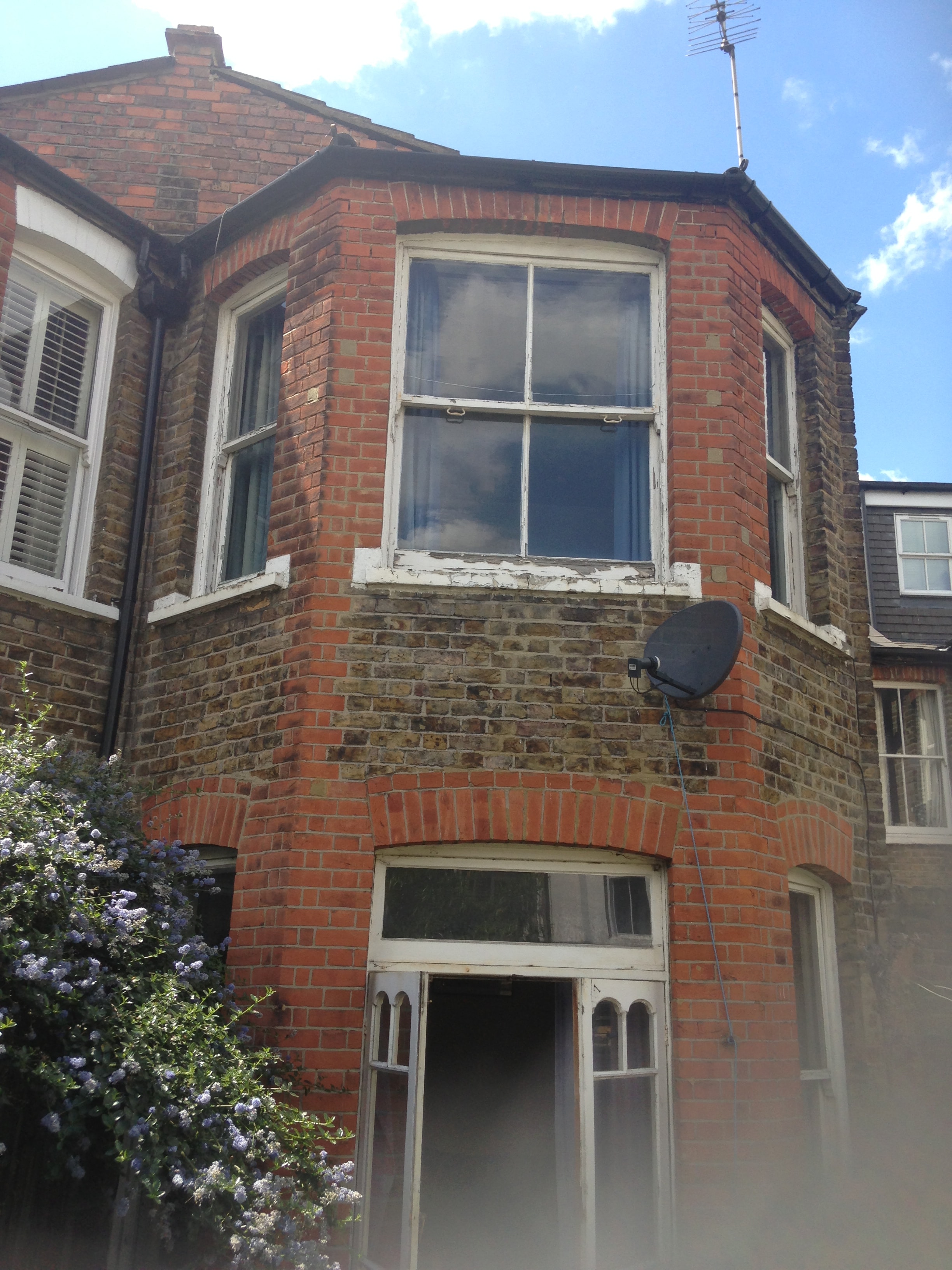 Original side and rear brick elevation before works